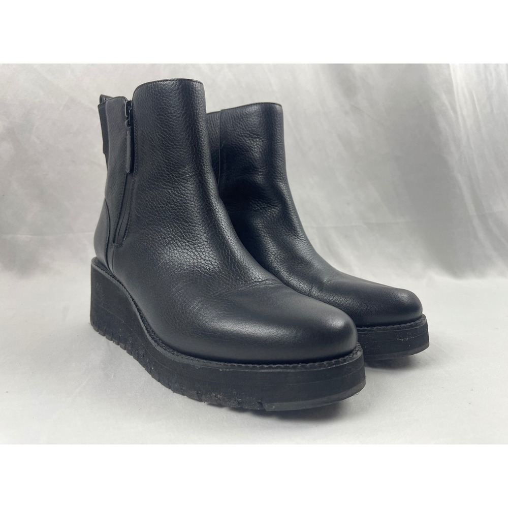 Cole Haan Zerogrand Womens 9B Black Leather Wedge Side Zip Ankle Booties W28705 - Picture 2 of 11